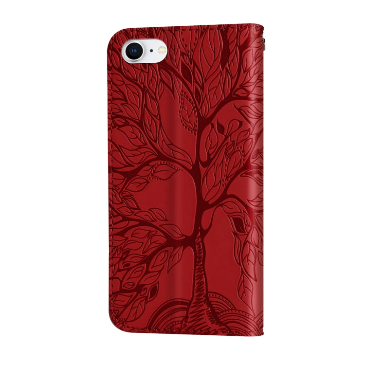 Life of Tree Embossing Pattern Horizontal Flip Leather Case with Holder & Card Slot & Wallet & Photo Frame & Lanyard For iPhone 8 & 7