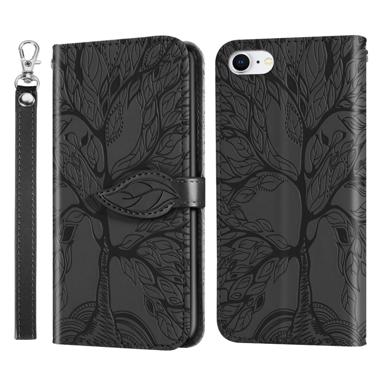 Life of Tree Embossing Pattern Horizontal Flip Leather Case with Holder & Card Slot & Wallet & Photo Frame & Lanyard For iPhone 8 & 7