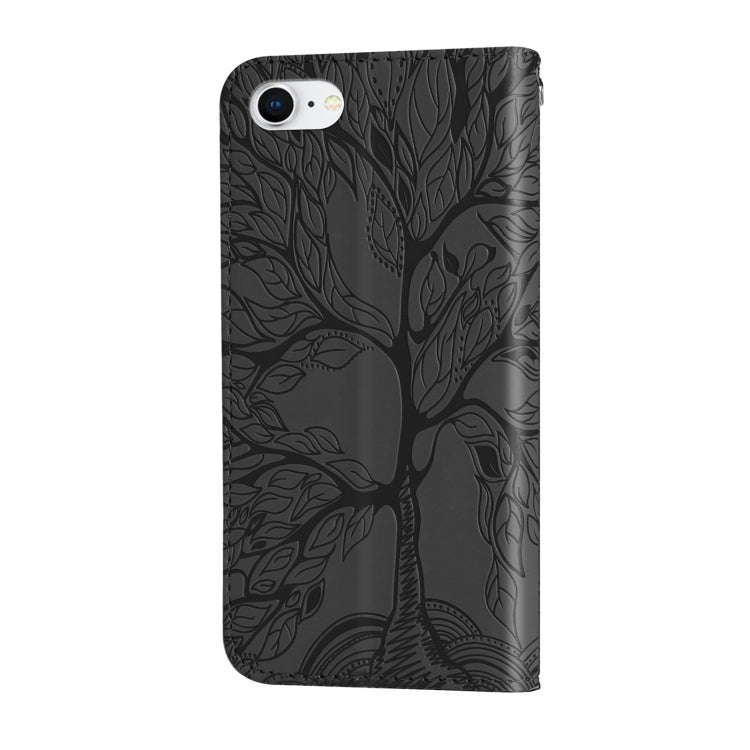 Life of Tree Embossing Pattern Horizontal Flip Leather Case with Holder & Card Slot & Wallet & Photo Frame & Lanyard For iPhone 8 & 7