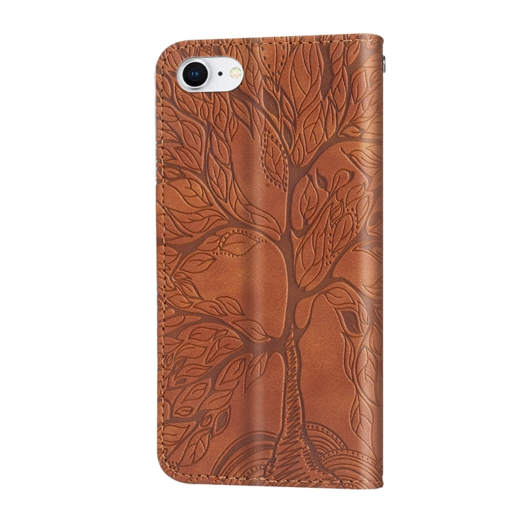 Life of Tree Embossing Pattern Horizontal Flip Leather Case with Holder & Card Slot & Wallet & Photo Frame & Lanyard For iPhone 8 & 7