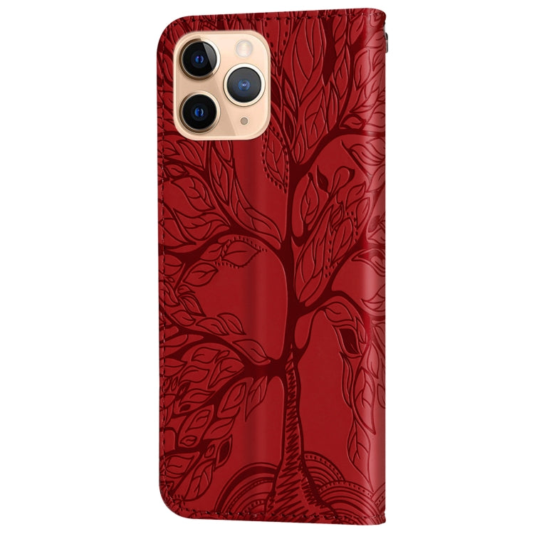 For iPhone 11 Pro Max Life of Tree Embossing Pattern Horizontal Flip Leather Case with Holder & Card Slot & Wallet & Photo Frame & Lanyard