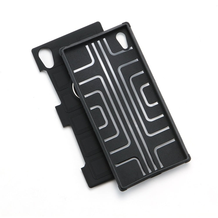 For Sony Xperia XA1 3 In 1 Cube PC + TPU Protective Case with 360 Degrees Rotate Silver Ring Holder