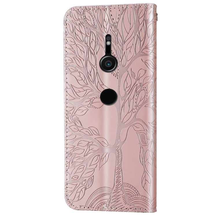 For Sony Xperia XZ2 Life of Tree Embossing Pattern Horizontal Flip Leather Case with Holder & Card Slot & Wallet & Photo Frame & Lanyard