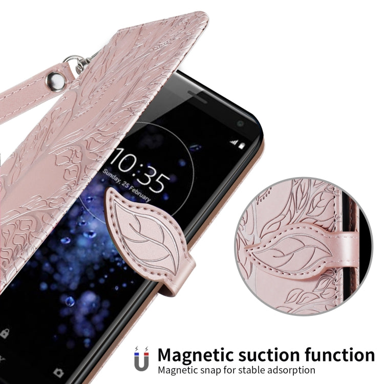 For Sony Xperia XZ2 Life of Tree Embossing Pattern Horizontal Flip Leather Case with Holder & Card Slot & Wallet & Photo Frame & Lanyard