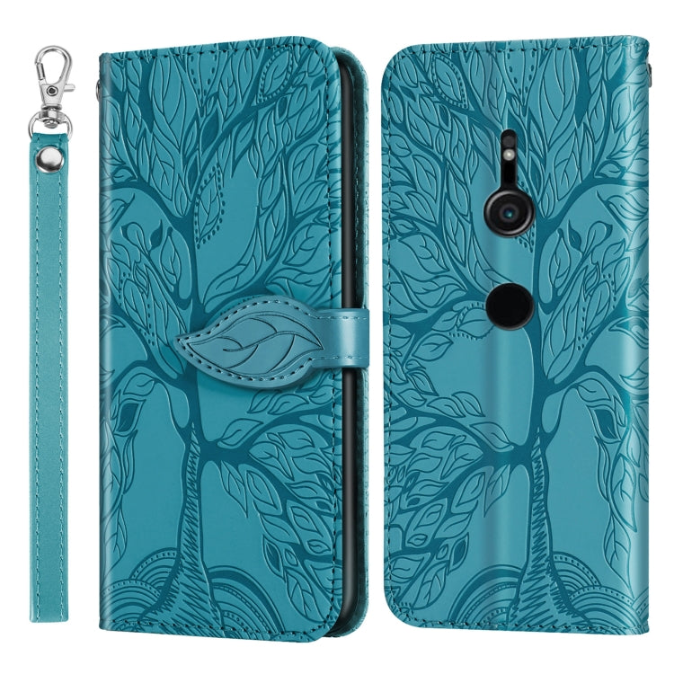 For Sony Xperia XZ2 Life of Tree Embossing Pattern Horizontal Flip Leather Case with Holder & Card Slot & Wallet & Photo Frame & Lanyard