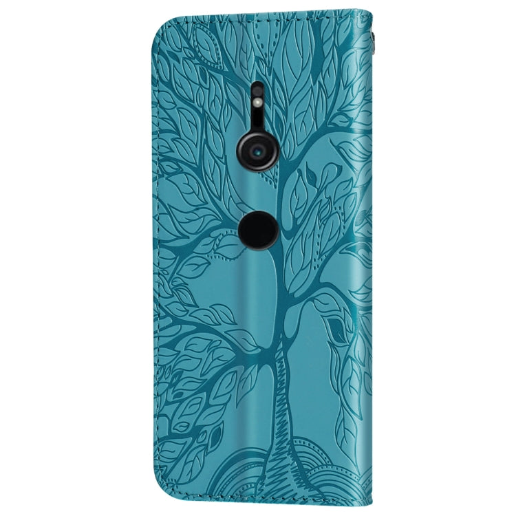 For Sony Xperia XZ2 Life of Tree Embossing Pattern Horizontal Flip Leather Case with Holder & Card Slot & Wallet & Photo Frame & Lanyard