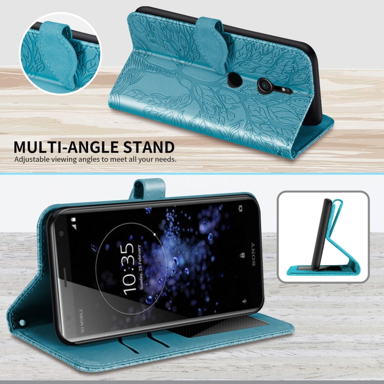 For Sony Xperia XZ2 Life of Tree Embossing Pattern Horizontal Flip Leather Case with Holder & Card Slot & Wallet & Photo Frame & Lanyard