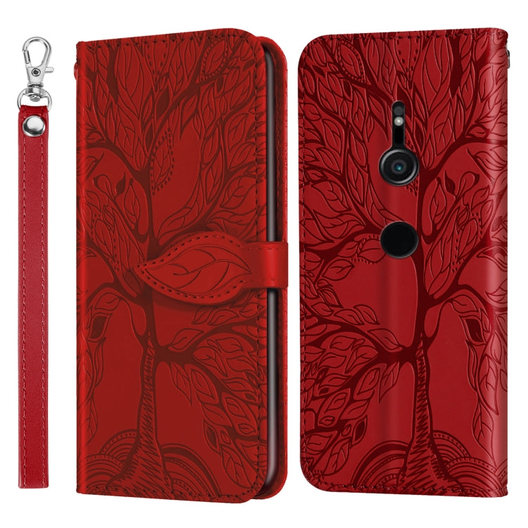For Sony Xperia XZ2 Life of Tree Embossing Pattern Horizontal Flip Leather Case with Holder & Card Slot & Wallet & Photo Frame & Lanyard