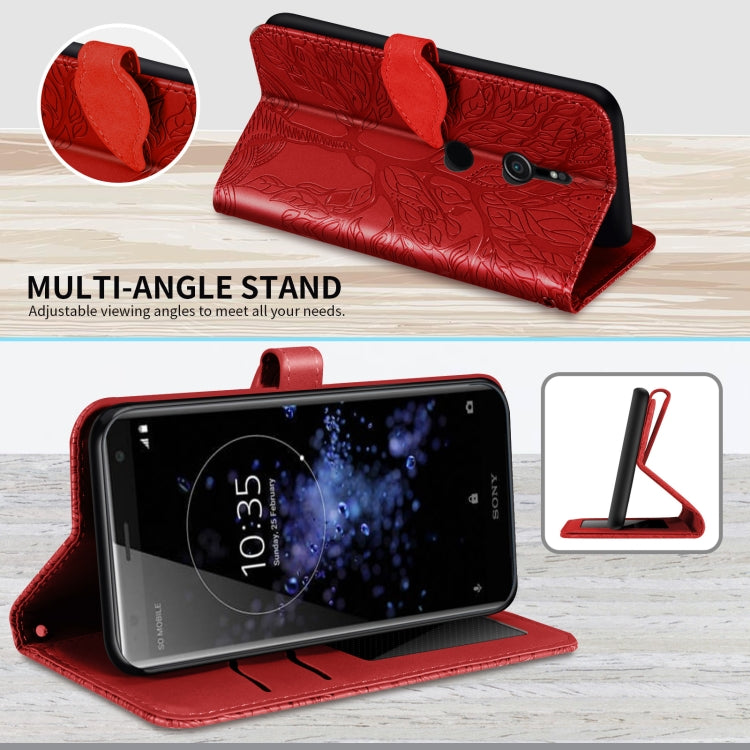 For Sony Xperia XZ2 Life of Tree Embossing Pattern Horizontal Flip Leather Case with Holder & Card Slot & Wallet & Photo Frame & Lanyard