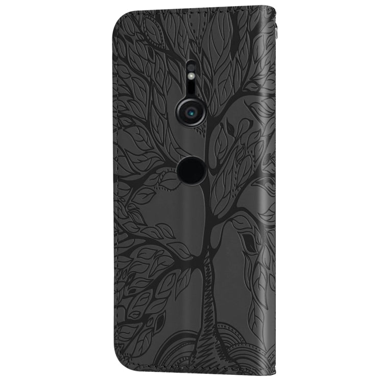 For Sony Xperia XZ2 Life of Tree Embossing Pattern Horizontal Flip Leather Case with Holder & Card Slot & Wallet & Photo Frame & Lanyard
