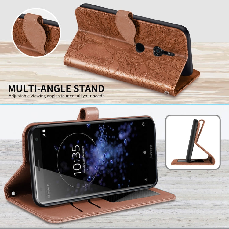 For Sony Xperia XZ2 Life of Tree Embossing Pattern Horizontal Flip Leather Case with Holder & Card Slot & Wallet & Photo Frame & Lanyard