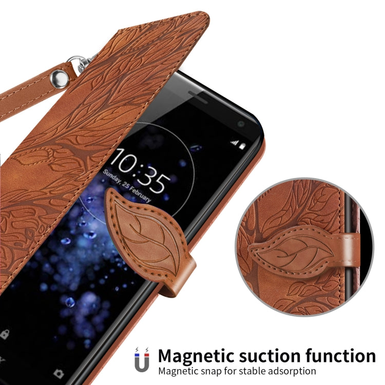 For Sony Xperia XZ2 Life of Tree Embossing Pattern Horizontal Flip Leather Case with Holder & Card Slot & Wallet & Photo Frame & Lanyard