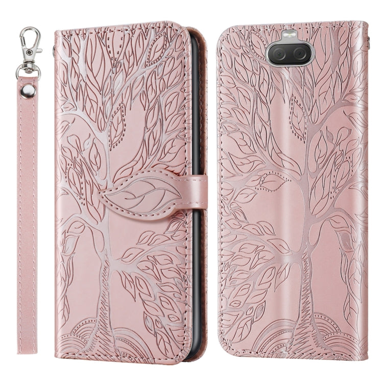 For Sony Xperia 8 Life of Tree Embossing Pattern Horizontal Flip Leather Case with Holder & Card Slot & Wallet & Photo Frame & Lanyard