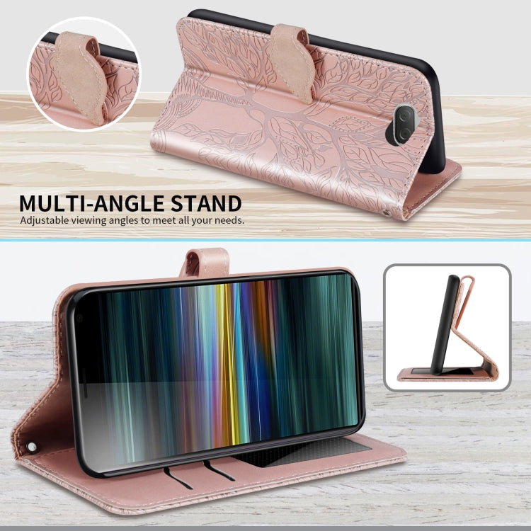 For Sony Xperia 8 Life of Tree Embossing Pattern Horizontal Flip Leather Case with Holder & Card Slot & Wallet & Photo Frame & Lanyard