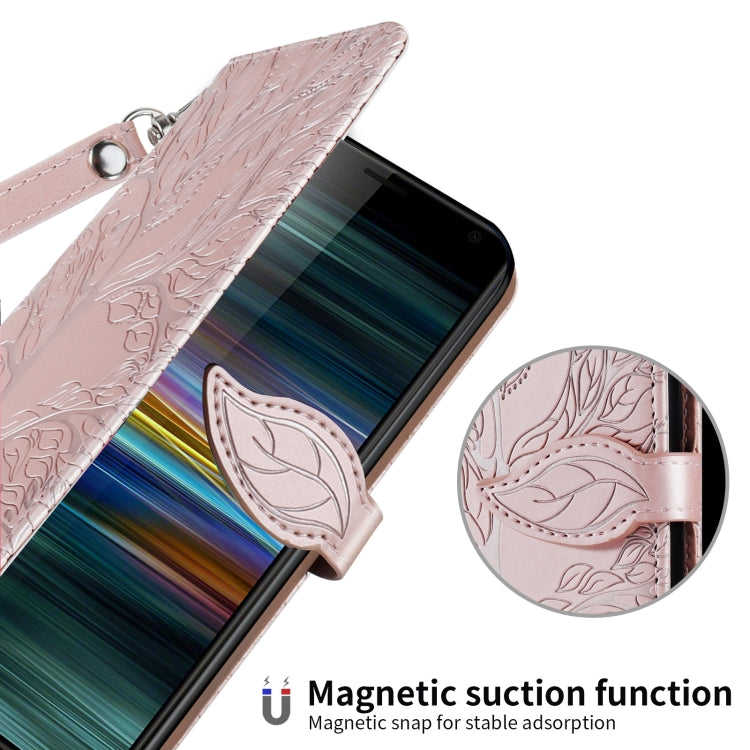 For Sony Xperia 8 Life of Tree Embossing Pattern Horizontal Flip Leather Case with Holder & Card Slot & Wallet & Photo Frame & Lanyard
