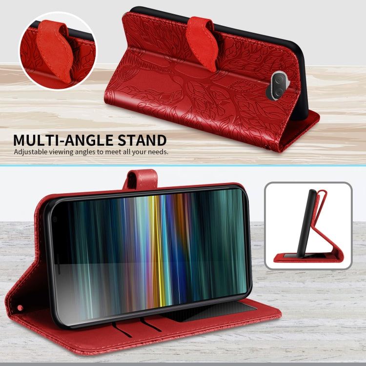 For Sony Xperia 8 Life of Tree Embossing Pattern Horizontal Flip Leather Case with Holder & Card Slot & Wallet & Photo Frame & Lanyard