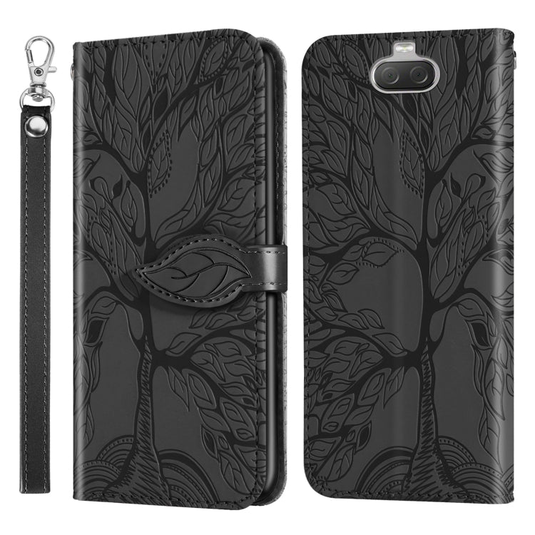 For Sony Xperia 8 Life of Tree Embossing Pattern Horizontal Flip Leather Case with Holder & Card Slot & Wallet & Photo Frame & Lanyard