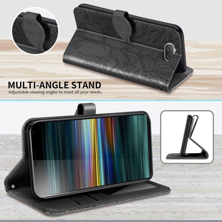 For Sony Xperia 8 Life of Tree Embossing Pattern Horizontal Flip Leather Case with Holder & Card Slot & Wallet & Photo Frame & Lanyard