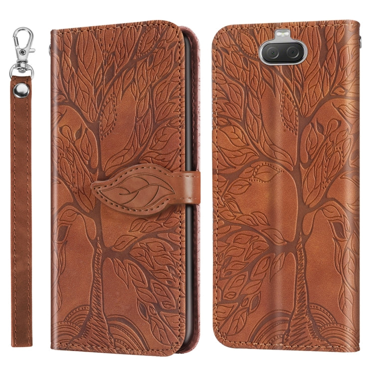 For Sony Xperia 8 Life of Tree Embossing Pattern Horizontal Flip Leather Case with Holder & Card Slot & Wallet & Photo Frame & Lanyard