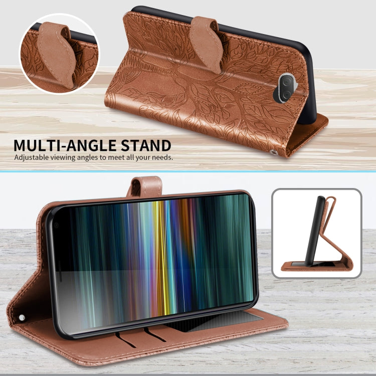 For Sony Xperia 8 Life of Tree Embossing Pattern Horizontal Flip Leather Case with Holder & Card Slot & Wallet & Photo Frame & Lanyard