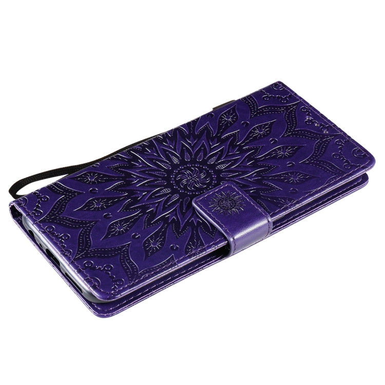 For OnePlus Nord N100 Sun Embossing Pattern Horizontal Flip Leather Case with Card Slot & Holder & Wallet & Lanyard