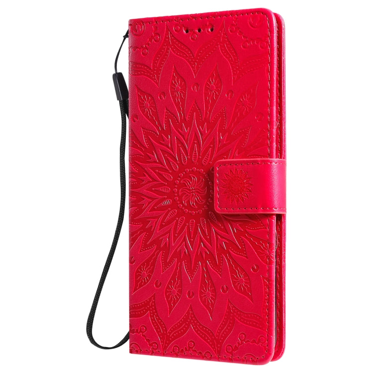 For OnePlus Nord N100 Sun Embossing Pattern Horizontal Flip Leather Case with Card Slot & Holder & Wallet & Lanyard