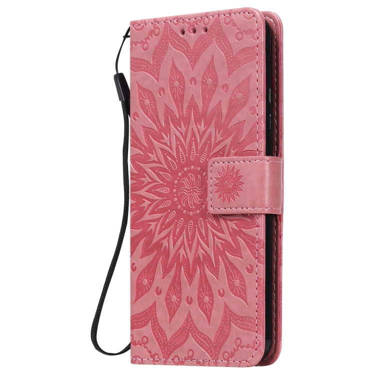 For LG K22 / K22 Plus Sun Embossing Pattern Horizontal Flip Leather Case with Card Slot & Holder & Wallet & Lanyard