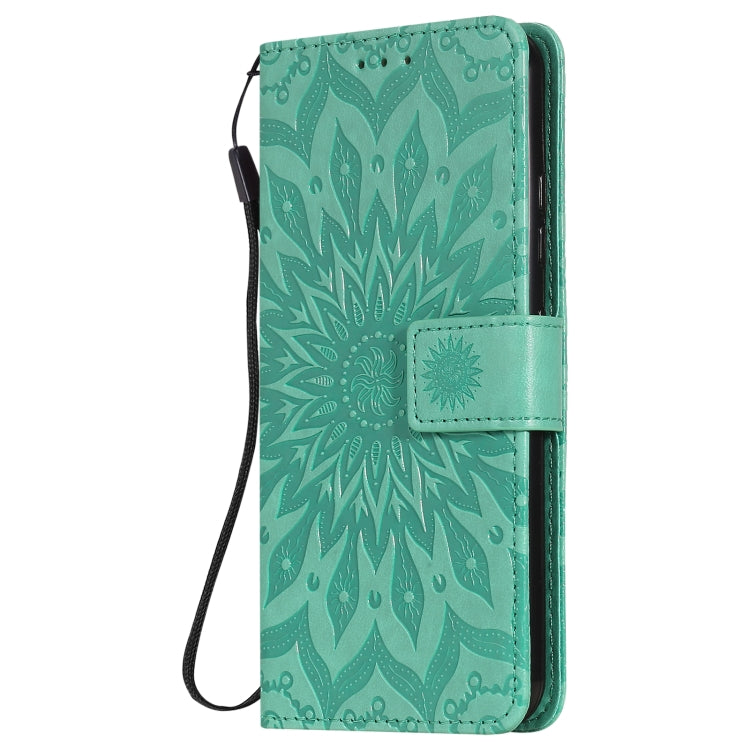 For LG K22 / K22 Plus Sun Embossing Pattern Horizontal Flip Leather Case with Card Slot & Holder & Wallet & Lanyard