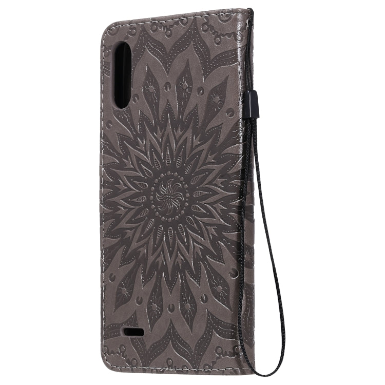 For LG K22 / K22 Plus Sun Embossing Pattern Horizontal Flip Leather Case with Card Slot & Holder & Wallet & Lanyard