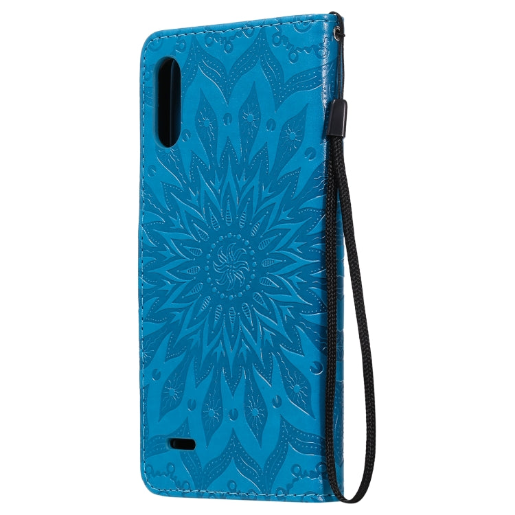 For LG K22 / K22 Plus Sun Embossing Pattern Horizontal Flip Leather Case with Card Slot & Holder & Wallet & Lanyard