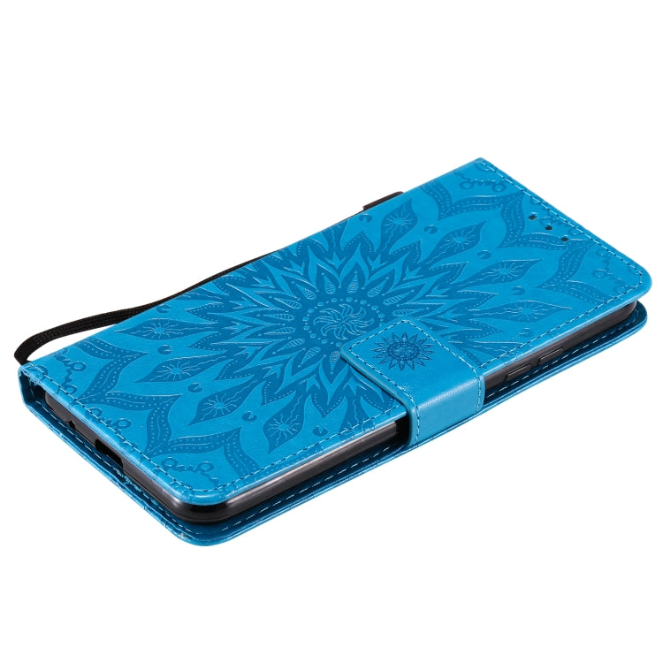 For LG K22 / K22 Plus Sun Embossing Pattern Horizontal Flip Leather Case with Card Slot & Holder & Wallet & Lanyard