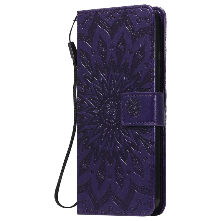 For LG K22 / K22 Plus Sun Embossing Pattern Horizontal Flip Leather Case with Card Slot & Holder & Wallet & Lanyard