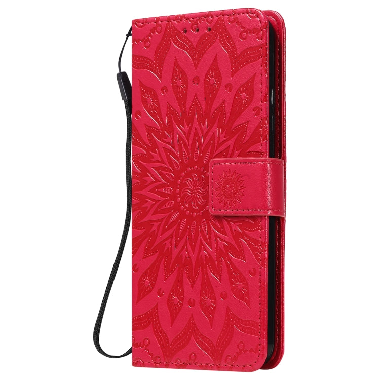 For LG K22 / K22 Plus Sun Embossing Pattern Horizontal Flip Leather Case with Card Slot & Holder & Wallet & Lanyard