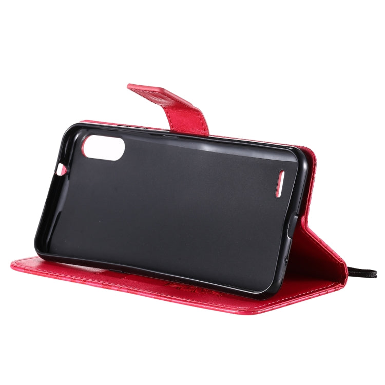 For LG K22 / K22 Plus Sun Embossing Pattern Horizontal Flip Leather Case with Card Slot & Holder & Wallet & Lanyard