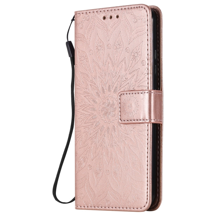 For LG K22 / K22 Plus Sun Embossing Pattern Horizontal Flip Leather Case with Card Slot & Holder & Wallet & Lanyard