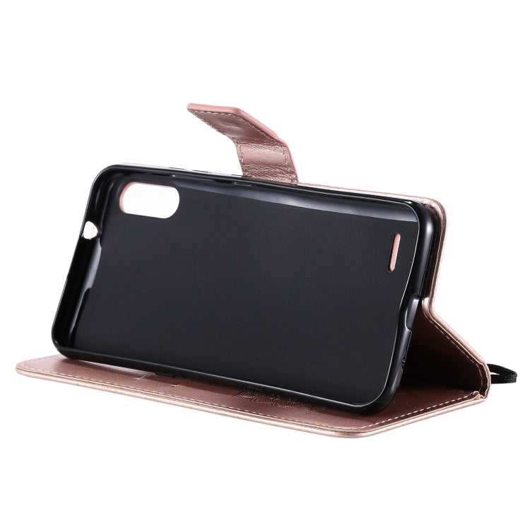 For LG K22 / K22 Plus Sun Embossing Pattern Horizontal Flip Leather Case with Card Slot & Holder & Wallet & Lanyard