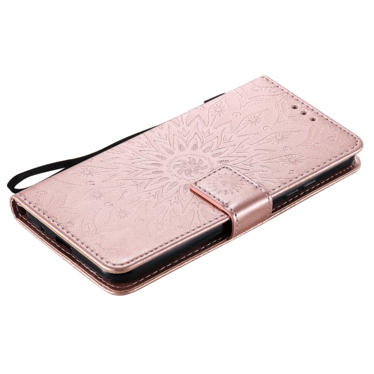For LG K22 / K22 Plus Sun Embossing Pattern Horizontal Flip Leather Case with Card Slot & Holder & Wallet & Lanyard