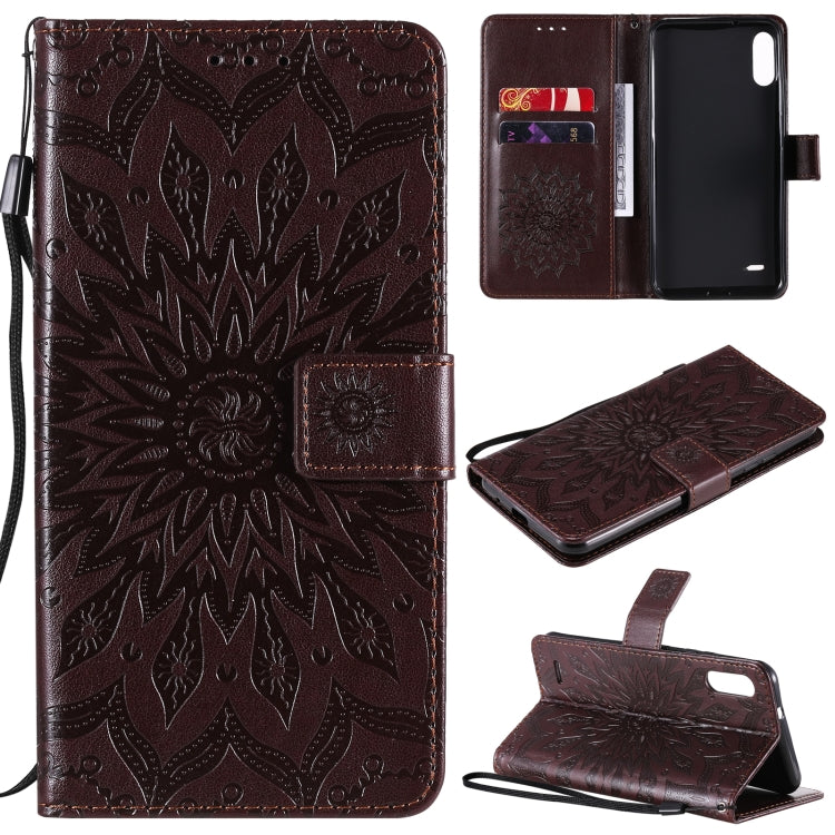 For LG K22 / K22 Plus Sun Embossing Pattern Horizontal Flip Leather Case with Card Slot & Holder & Wallet & Lanyard