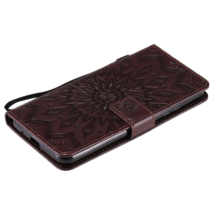 For LG K22 / K22 Plus Sun Embossing Pattern Horizontal Flip Leather Case with Card Slot & Holder & Wallet & Lanyard