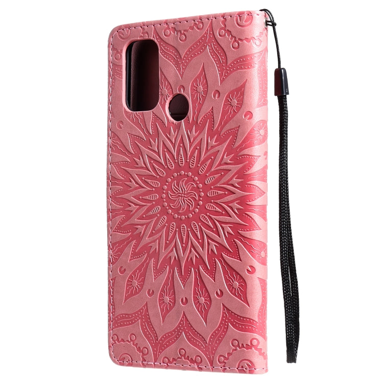 For OPPO A53(2020) / A33(2020) / A53s / A32 Sun Embossing Pattern Horizontal Flip Leather Case with Card Slot & Holder & Wallet & Lanyard