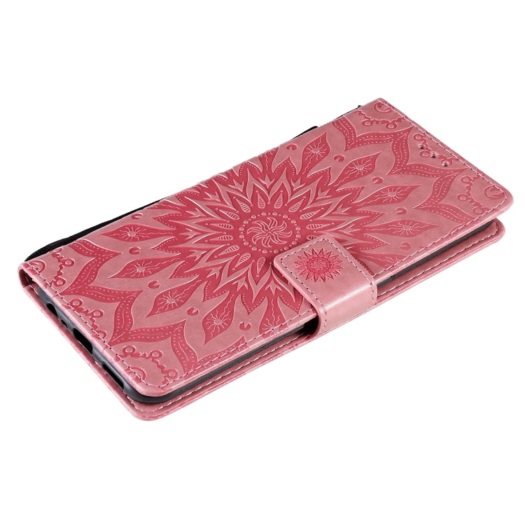 For OPPO A53(2020) / A33(2020) / A53s / A32 Sun Embossing Pattern Horizontal Flip Leather Case with Card Slot & Holder & Wallet & Lanyard
