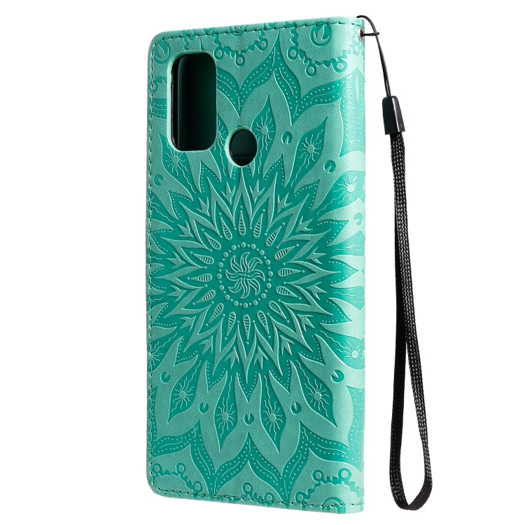 For OPPO A53(2020) / A33(2020) / A53s / A32 Sun Embossing Pattern Horizontal Flip Leather Case with Card Slot & Holder & Wallet & Lanyard