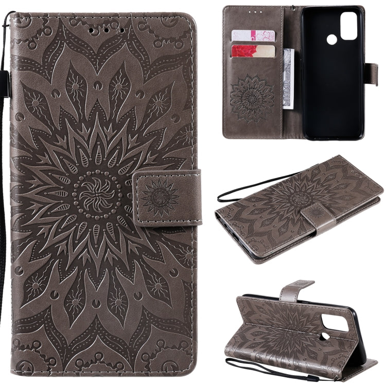 For OPPO A53(2020) / A33(2020) / A53s / A32 Sun Embossing Pattern Horizontal Flip Leather Case with Card Slot & Holder & Wallet & Lanyard