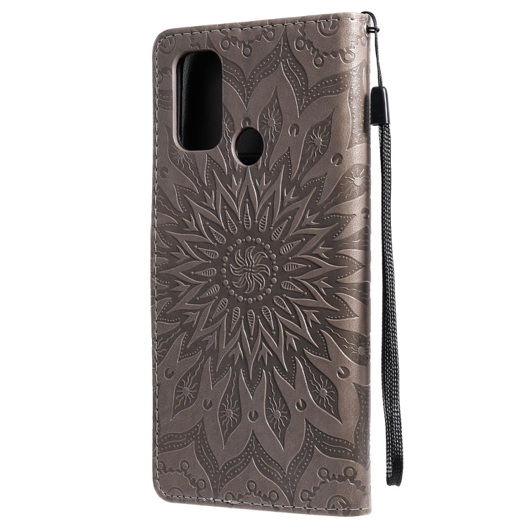 For OPPO A53(2020) / A33(2020) / A53s / A32 Sun Embossing Pattern Horizontal Flip Leather Case with Card Slot & Holder & Wallet & Lanyard