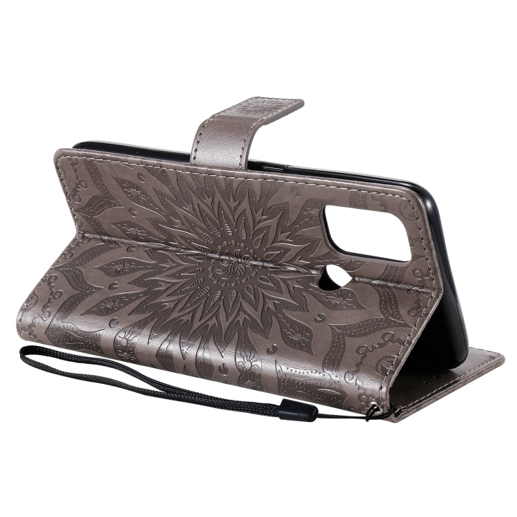 For OPPO A53(2020) / A33(2020) / A53s / A32 Sun Embossing Pattern Horizontal Flip Leather Case with Card Slot & Holder & Wallet & Lanyard