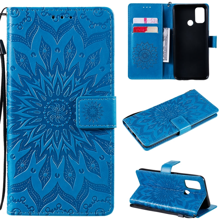 For OPPO A53(2020) / A33(2020) / A53s / A32 Sun Embossing Pattern Horizontal Flip Leather Case with Card Slot & Holder & Wallet & Lanyard
