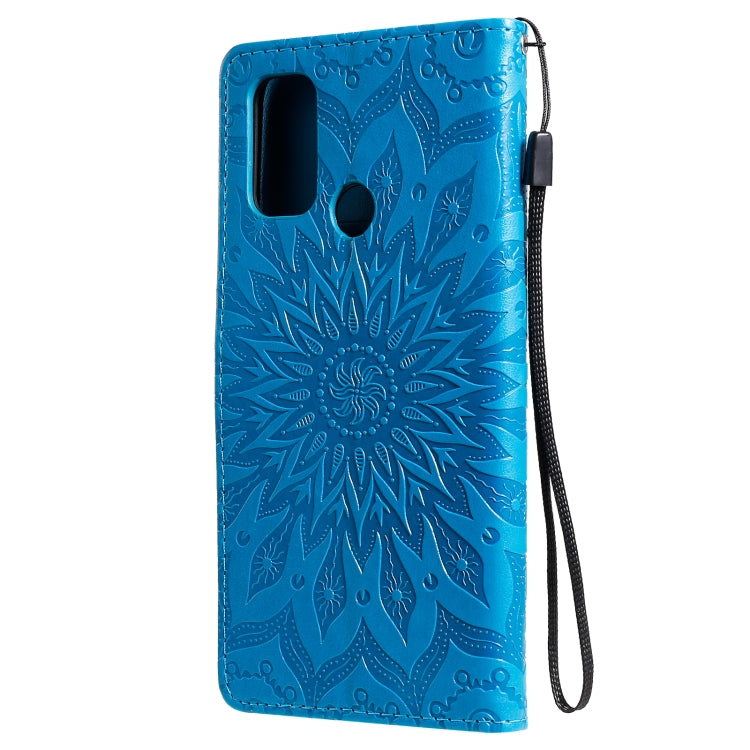 For OPPO A53(2020) / A33(2020) / A53s / A32 Sun Embossing Pattern Horizontal Flip Leather Case with Card Slot & Holder & Wallet & Lanyard