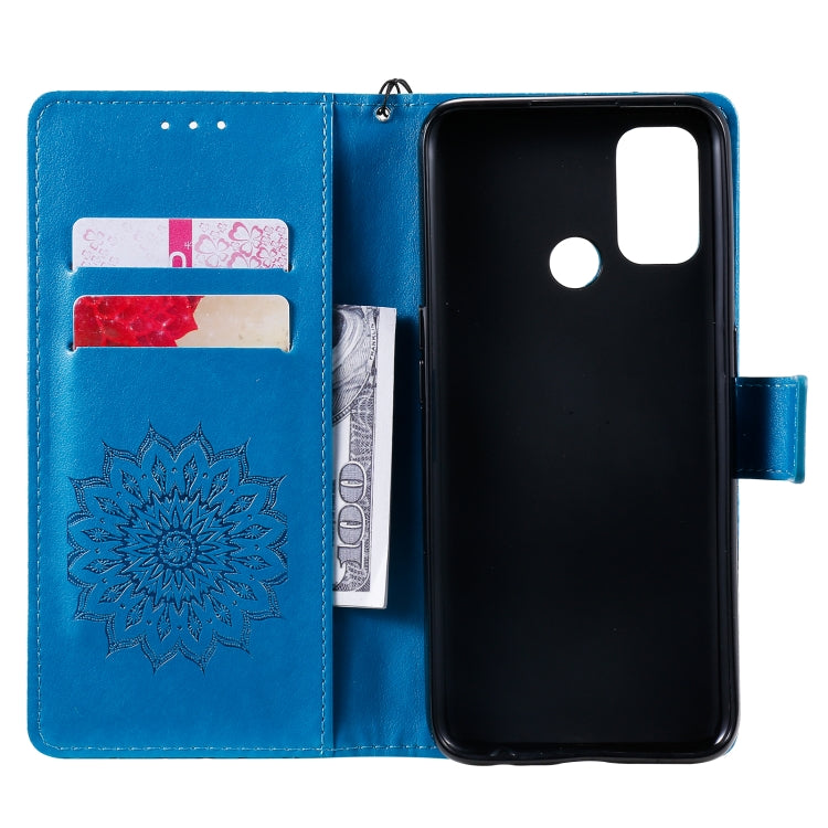 For OPPO A53(2020) / A33(2020) / A53s / A32 Sun Embossing Pattern Horizontal Flip Leather Case with Card Slot & Holder & Wallet & Lanyard