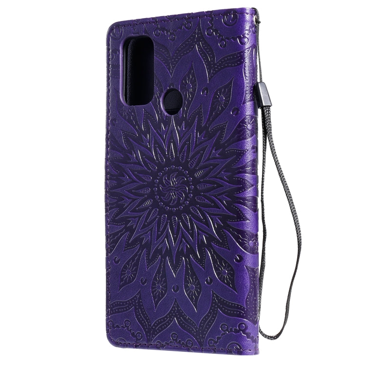 For OPPO A53(2020) / A33(2020) / A53s / A32 Sun Embossing Pattern Horizontal Flip Leather Case with Card Slot & Holder & Wallet & Lanyard