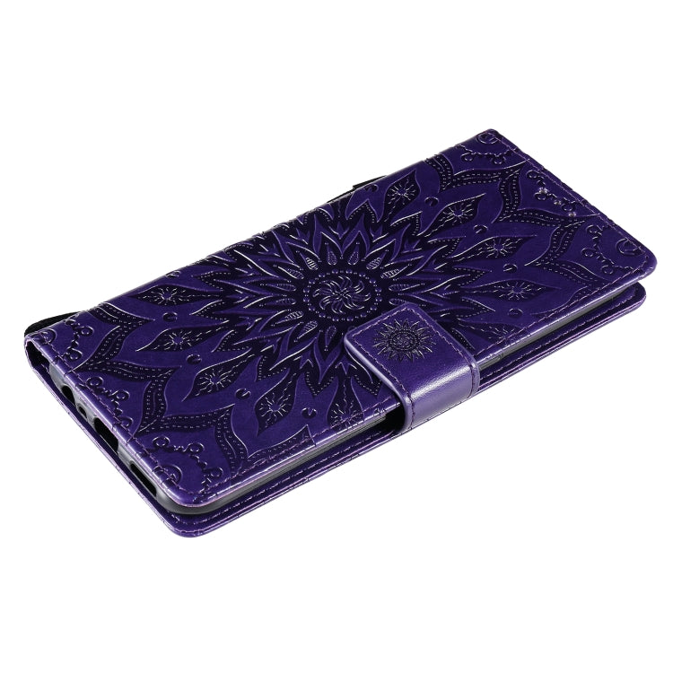 For OPPO A53(2020) / A33(2020) / A53s / A32 Sun Embossing Pattern Horizontal Flip Leather Case with Card Slot & Holder & Wallet & Lanyard
